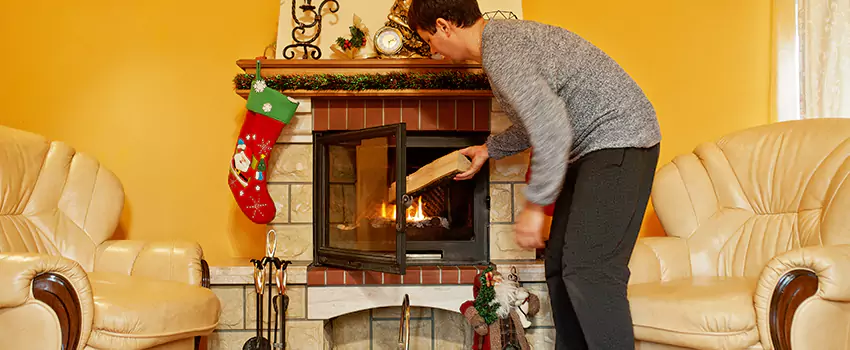 Rusted Metal Fireplace Restoration in Setauket, New York